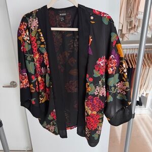 Kimono Style Open Front Jacket, XS